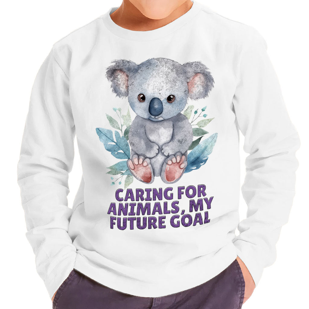 Caring for Animals Toddler Long Sleeve T-Shirt - Coala Kids' T-Shirt - Cute Long Sleeve Tee