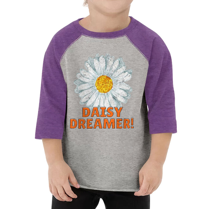 Daisy Dreamer Toddler Baseball T-Shirt - Minimalistic 3/4 Sleeve T-Shirt - Printed Kids' Baseball Tee