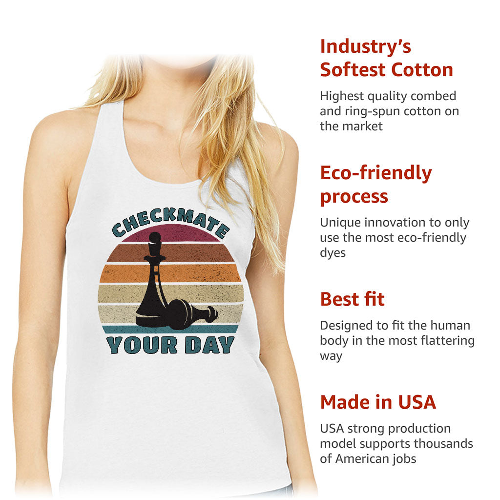 Checkmate Your Day Women's Racerback Tank - Colorful Tank Top - Printed Workout Tank