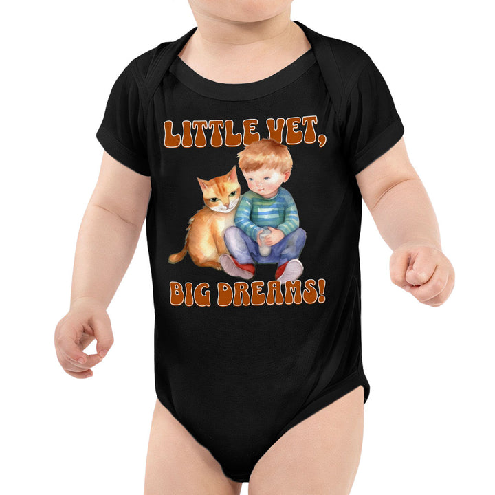 Little Vet Big Dream Baby Jersey Onesie - Cat Baby Bodysuit - Animal Lover Baby One-Piece