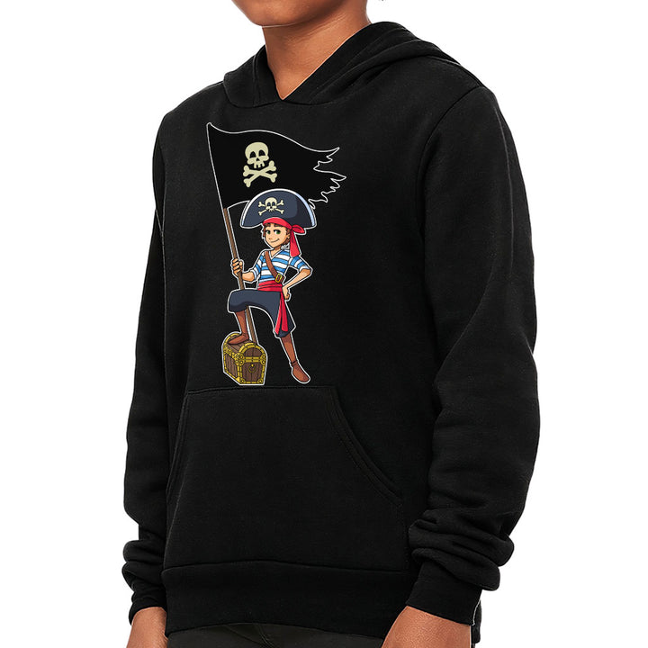 Cool Pirate Kids' Sponge Fleece Hoodie - Sea Themed Kids' Hoodie - Cartoon Hoodie for Kids