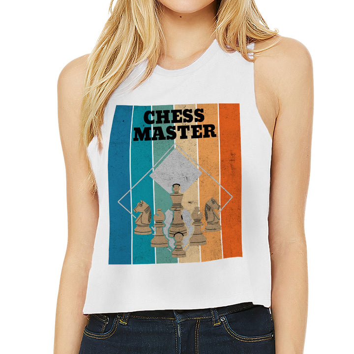 Chess Master Racerback Cropped Tank - Board Game Women's Tank - Art Tank Top