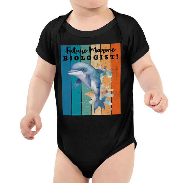 Future Marine Biologist Baby Jersey Onesie - Dolphin Baby Bodysuit - Printed Baby One-Piece
