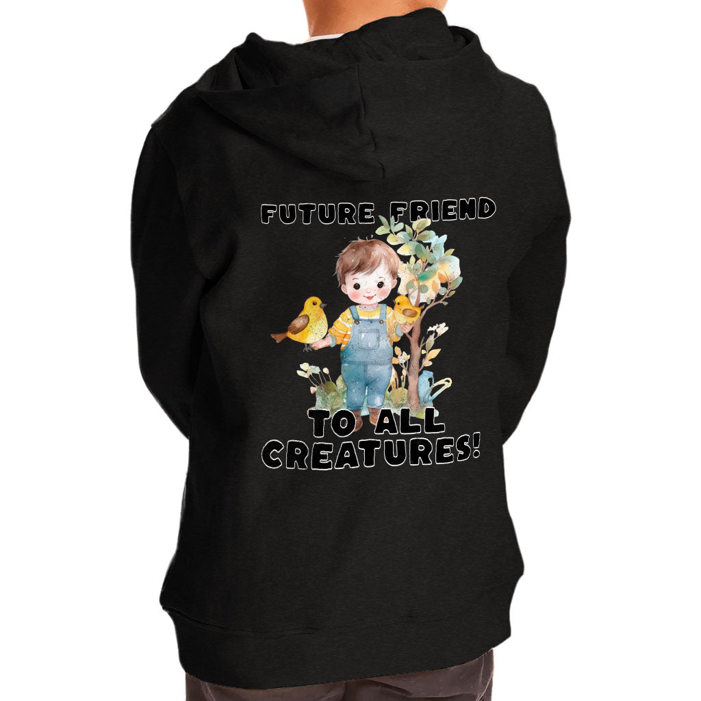 Future Friend for All Creatures Toddler Full-Zip Hoodie - Cute Toddler Hoodie - Colorful Kids' Hoodie