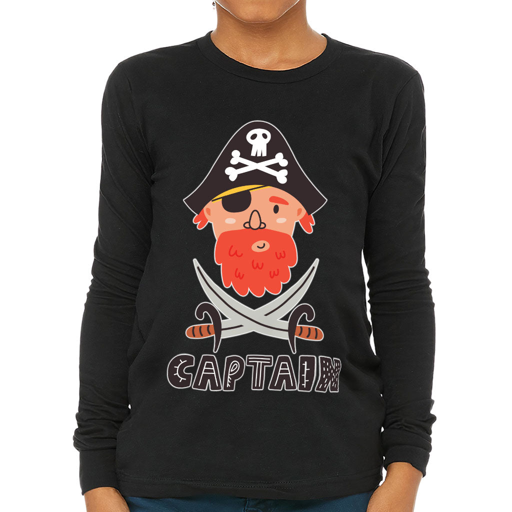 Captain Kids' Long Sleeve T-Shirt - Pirate Themed T-Shirt - Cool Long Sleeve Tee