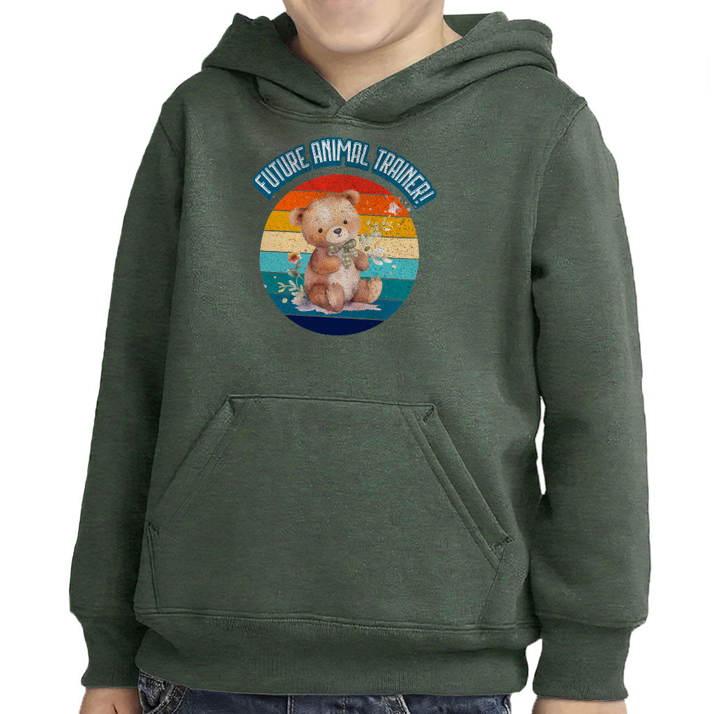 Future Animal Trainer Toddler Pullover Hoodie - Teddy Bear Sponge Fleece Hoodie - Printed Hoodie for Kids