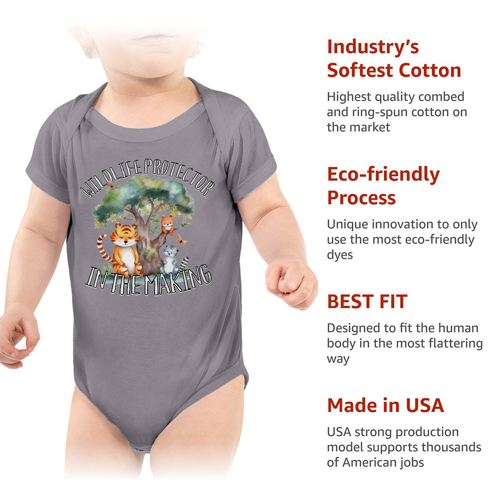 Wildlife Protector Baby Jersey Onesie - Animals Baby Bodysuit - Themed Baby One-Piece