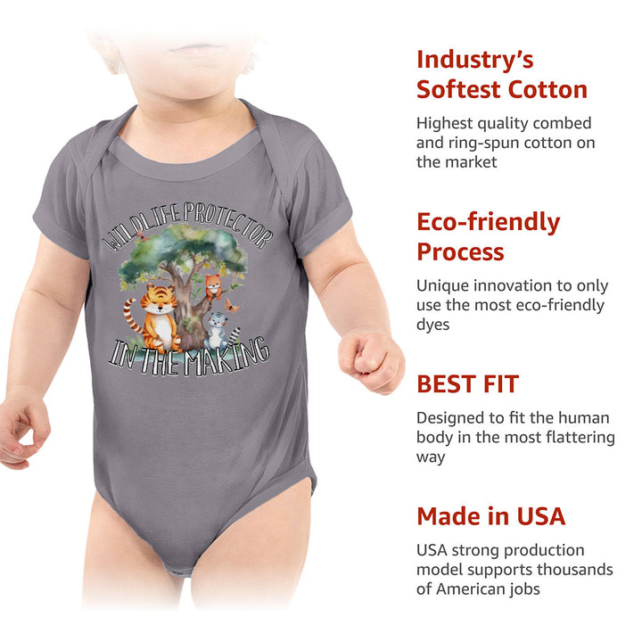 Wildlife Protector Baby Jersey Onesie - Animals Baby Bodysuit - Themed Baby One-Piece