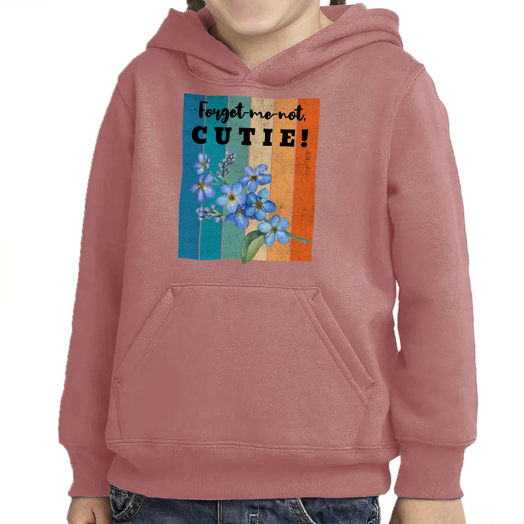 Forget-me-not Cutie Toddler Pullover Hoodie - Vintage Sponge Fleece Hoodie - Bright Hoodie for Kids