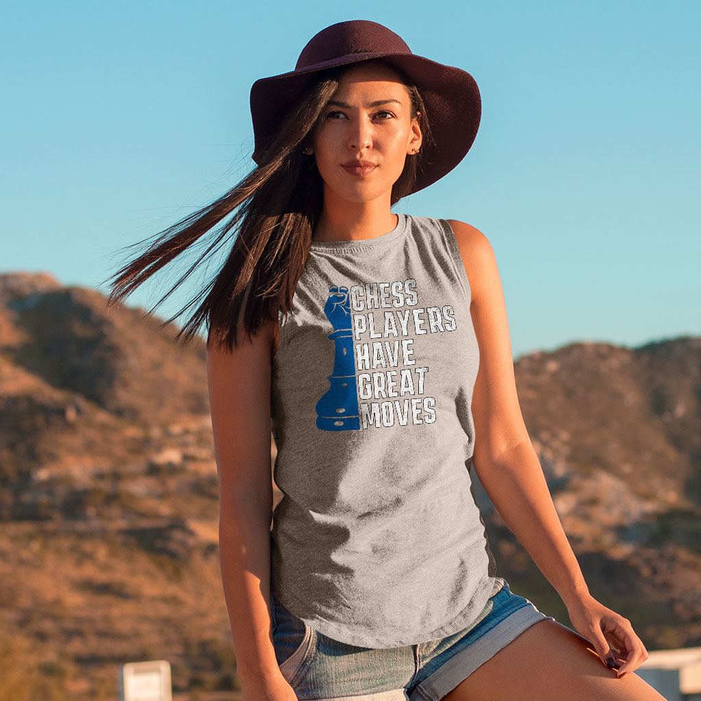 Chess Players Women's Muscle Tank - Cool Design Tank Top - Word Design Workout Tank