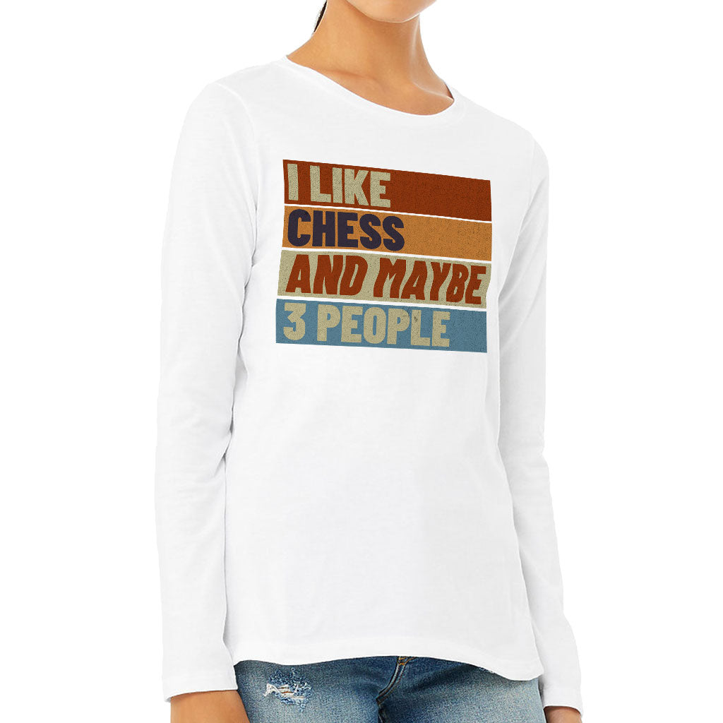 I Like Chess Women's Long Sleeve T-Shirt - Colorful Long Sleeve Tee - Art T-Shirt