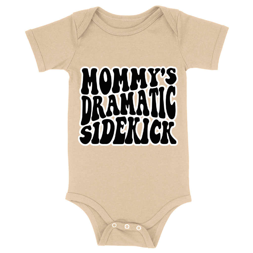 Mommy's Dramatic Sidekick Baby Jersey Onesie - Funny Design Baby Bodysuit - Cool Design Baby One-Piece