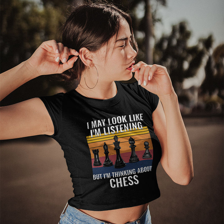 Chess Women's Cropped T-Shirt - Bright Crop Top - Colorful Cropped Tee