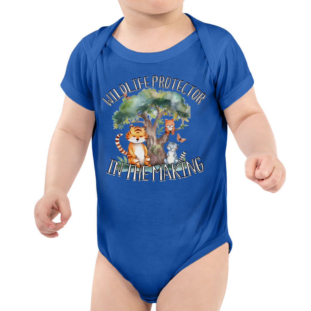 Wildlife Protector Baby Jersey Onesie - Animals Baby Bodysuit - Themed Baby One-Piece