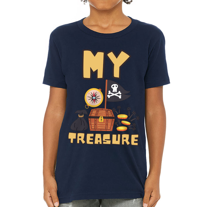 My Treasure Kids' T-Shirt - Pirate Design T-Shirt - Colorful Tee Shirt for Kids