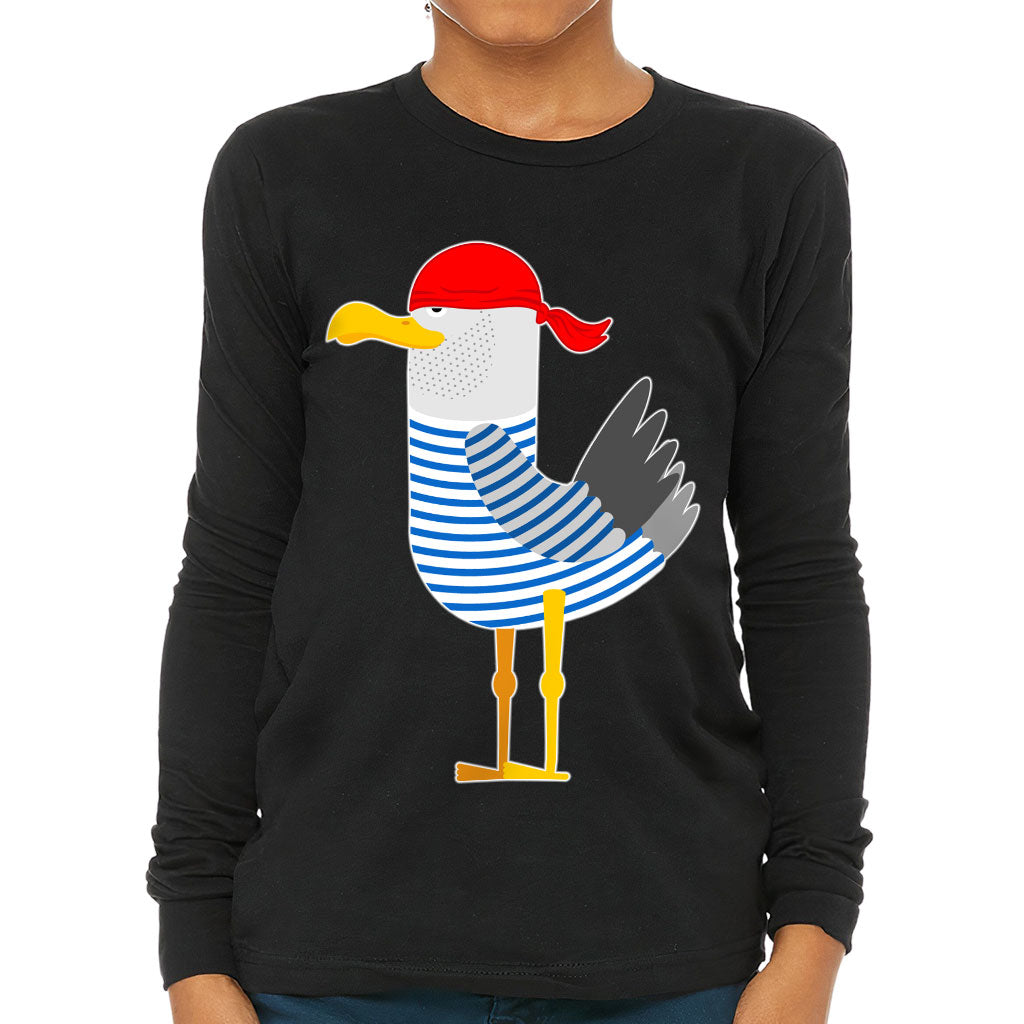 Bird Pirate Kids' Long Sleeve T-Shirt - Cool T-Shirt - Printed Long Sleeve Tee