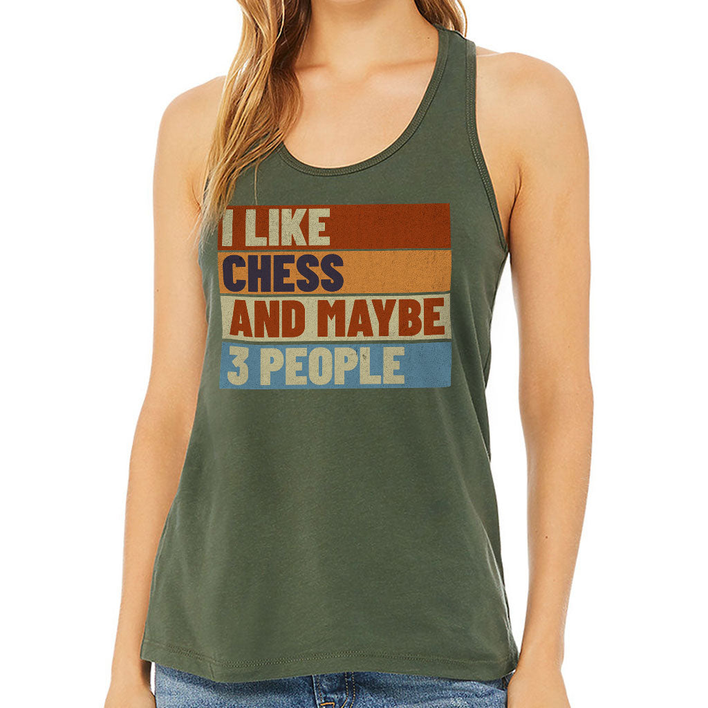 I Like Chess Women's Racerback Tank - Colorful Tank Top - Art Workout Tank