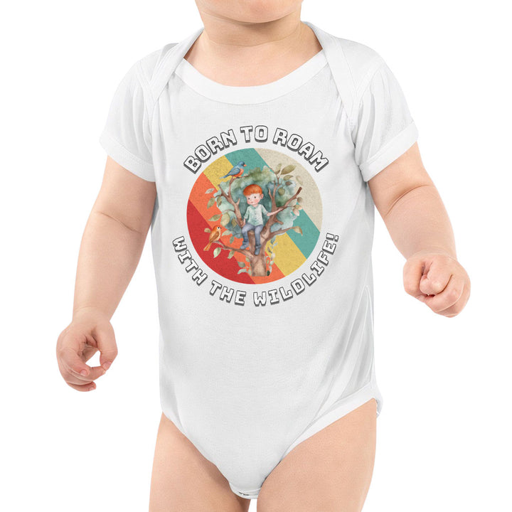 Born to Roam Baby Jersey Onesie - Birds Baby Bodysuit - Colorful Baby One-Piece