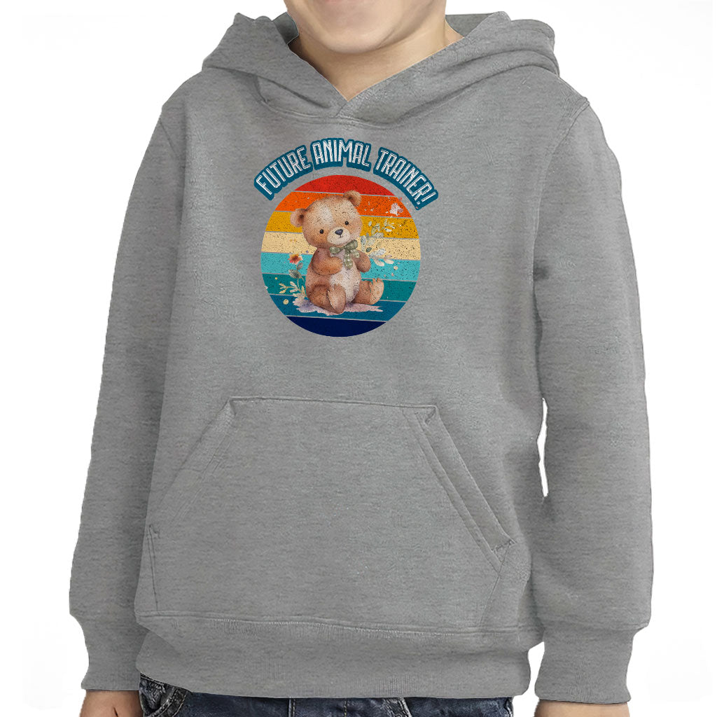 Future Animal Trainer Toddler Pullover Hoodie - Teddy Bear Sponge Fleece Hoodie - Printed Hoodie for Kids