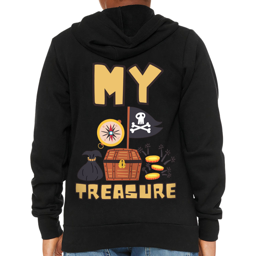 My Treasure Kids' Full-Zip Hoodie - Pirate Design Hooded Sweatshirt - Colorful Kids' Hoodie