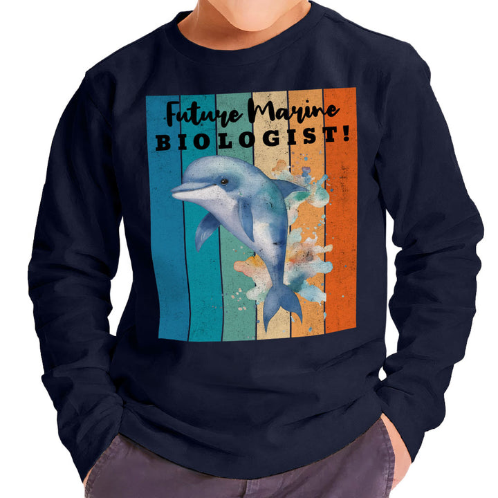 Future Marine Biologist Toddler Long Sleeve T-Shirt - Dolphin Kids' T-Shirt - Printed Long Sleeve Tee