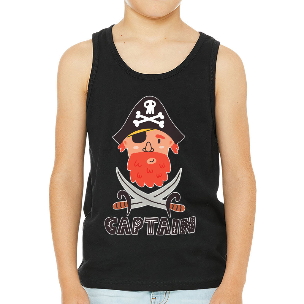 Captain Kids' Jersey Tank - Pirate Themed Sleeveless T-Shirt - Cool Kids' Tank Top