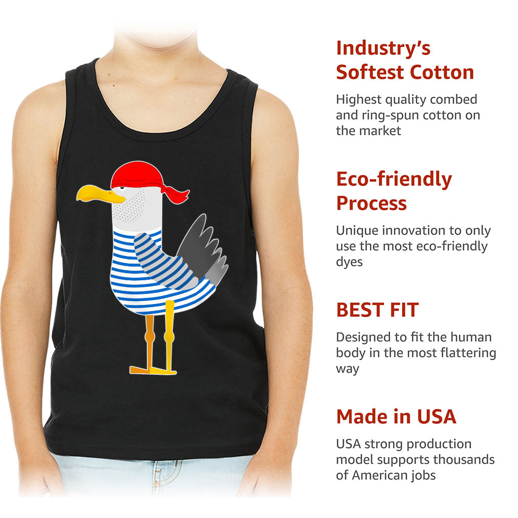 Bird Pirate Kids' Jersey Tank - Cool Sleeveless T-Shirt - Printed Kids' Tank Top