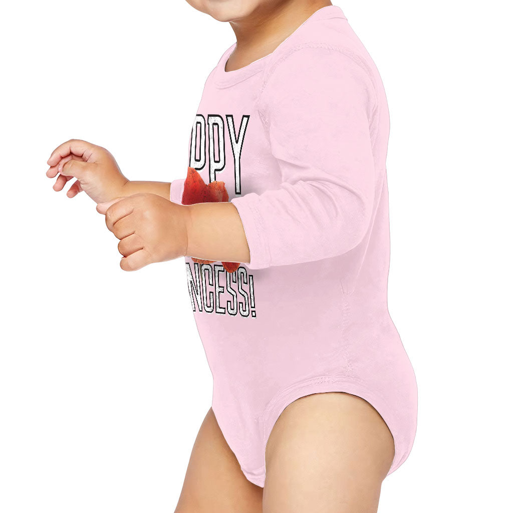Poppy Princess Baby Long Sleeve Onesie - Cute Baby Long Sleeve Bodysuit - Themed Baby One-Piece
