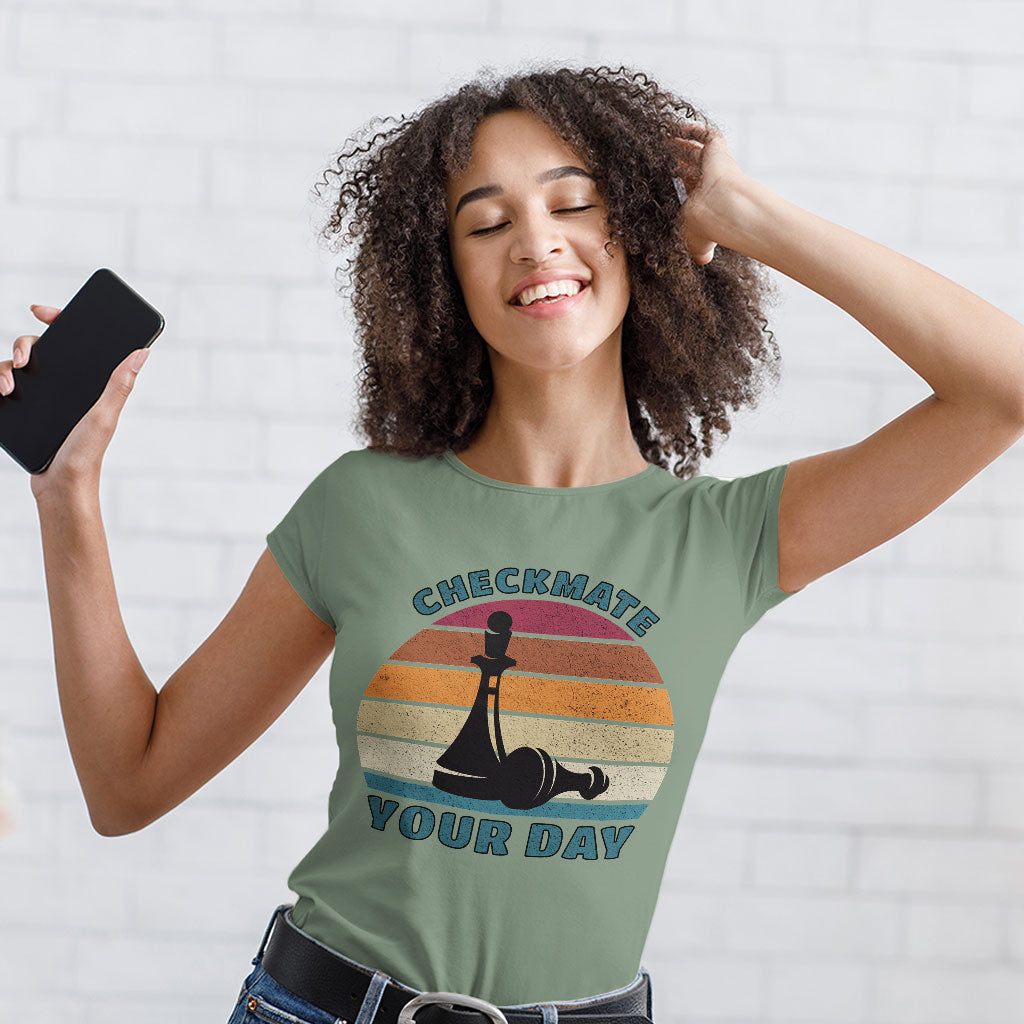 Checkmate Your Day Women's T-Shirt - Colorful T-Shirt - Printed Relaxed Tee