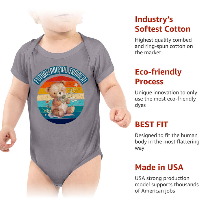 Future Animal Trainer Baby Jersey Onesie - Teddy Bear Baby Bodysuit - Printed Baby One-Piece
