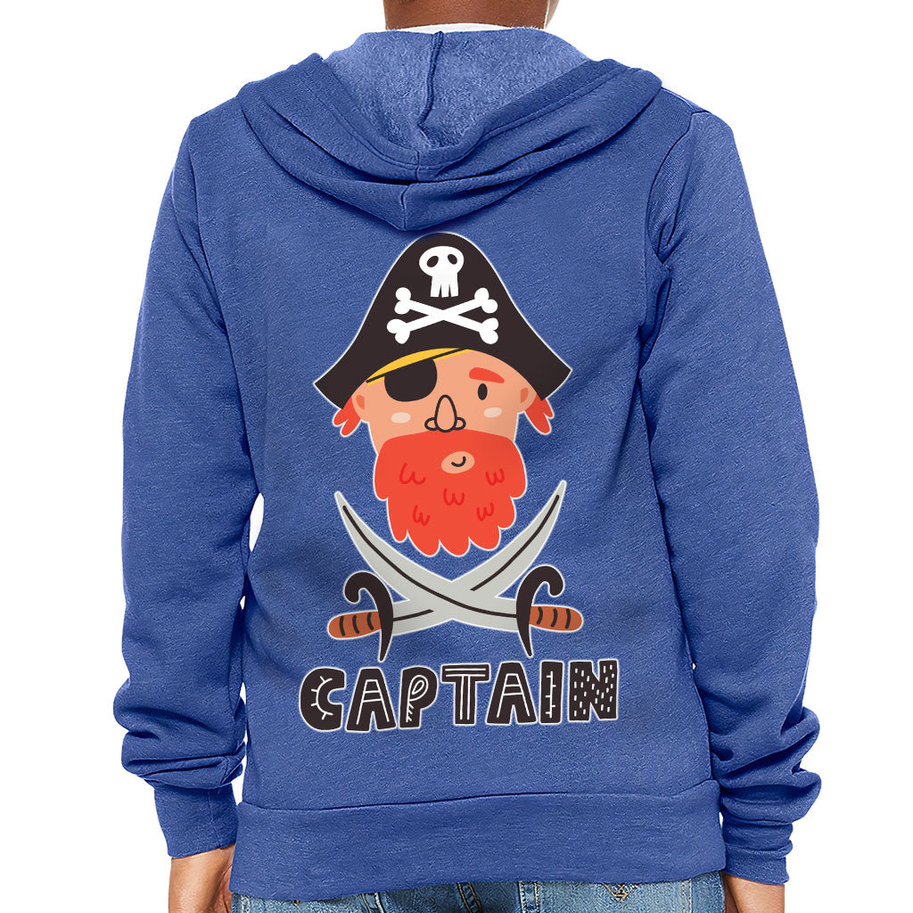 Captain Kids' Full-Zip Hoodie - Pirate Themed Hooded Sweatshirt - Cool Kids' Hoodie