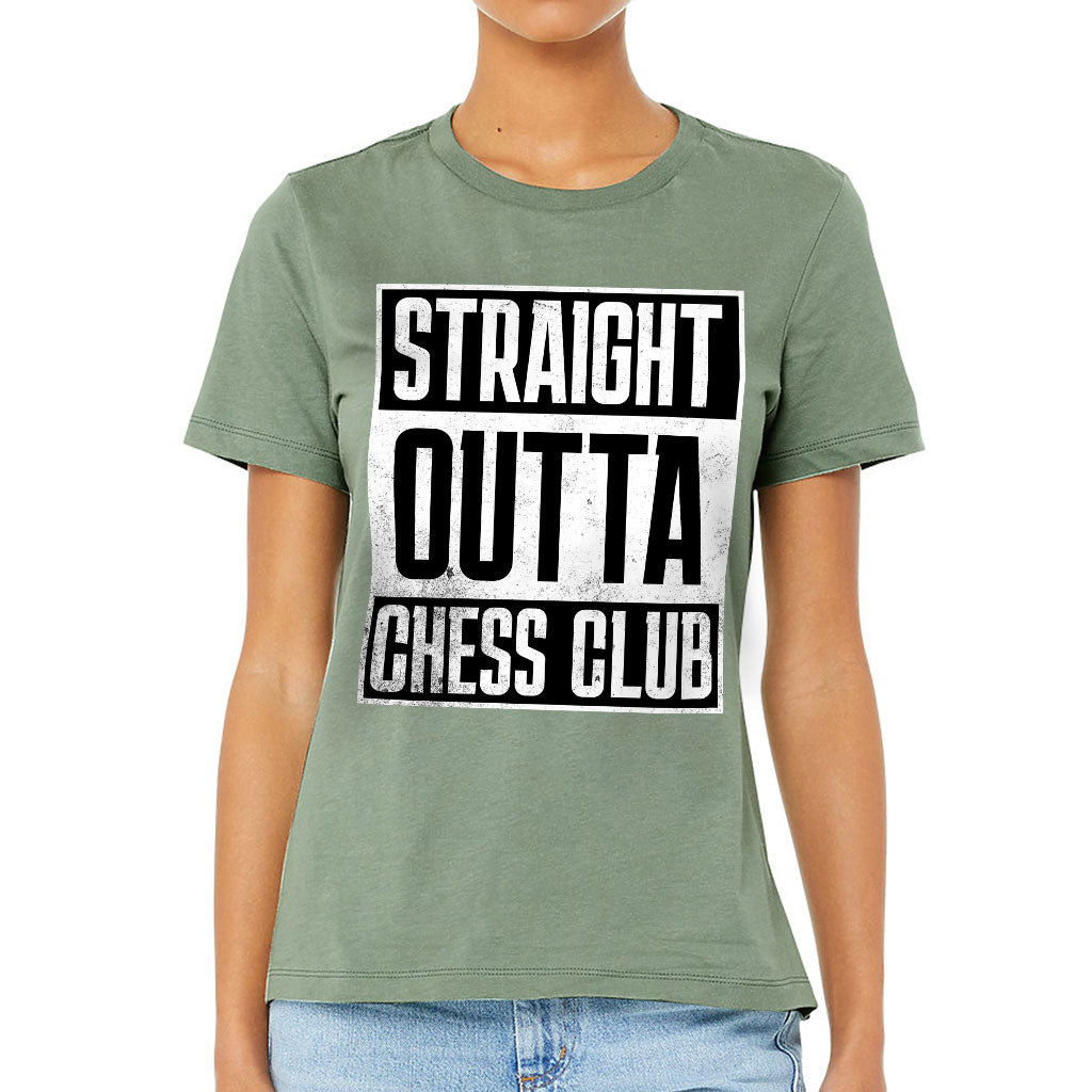 Word Art Women's T-Shirt - Chess Club T-Shirt - Unique Relaxed Tee
