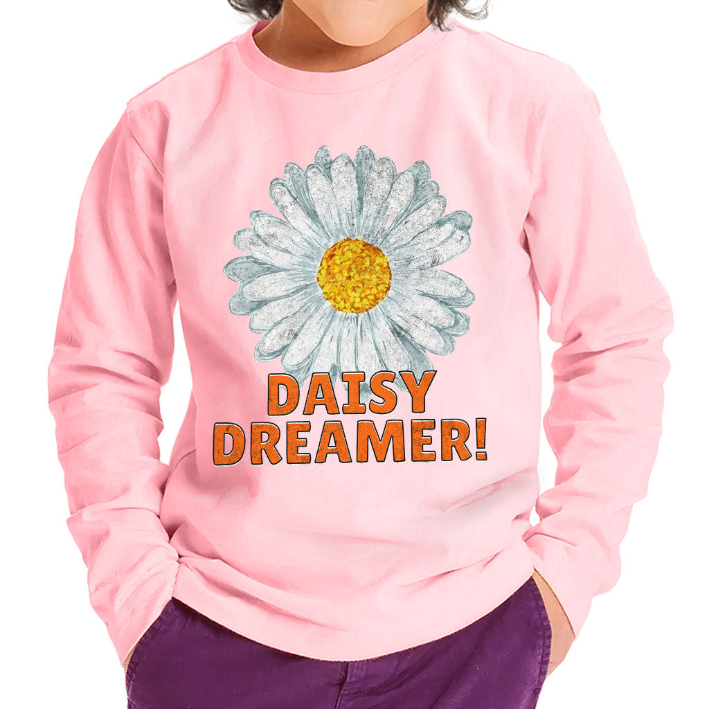 Daisy Dreamer Toddler Long Sleeve T-Shirt - Minimalistic Kids' T-Shirt - Printed Long Sleeve Tee