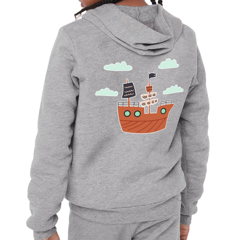 Pirate Ship Kids' Full-Zip Hoodie - Themed Hooded Sweatshirt - Bright Art Kids' Hoodie