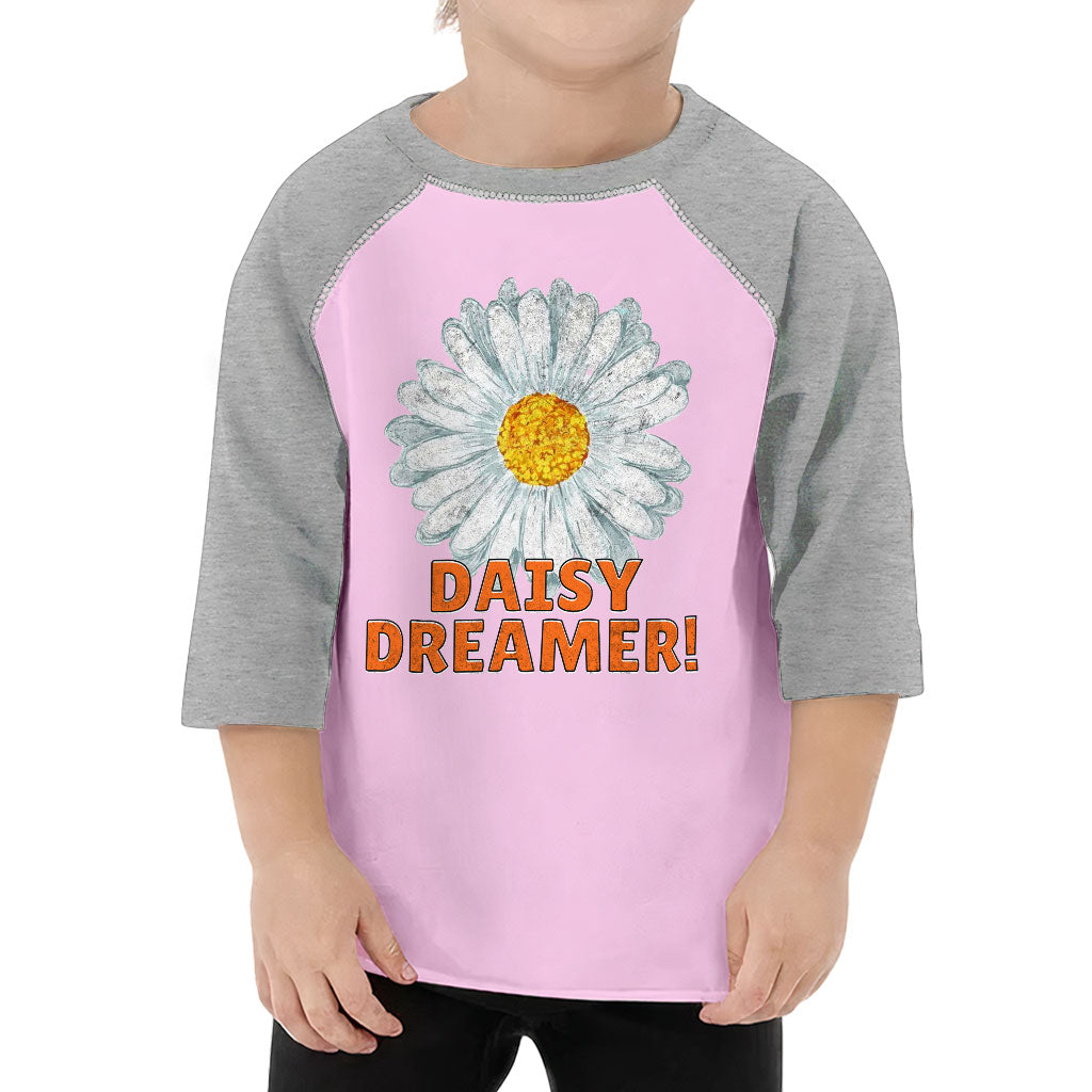 Daisy Dreamer Toddler Baseball T-Shirt - Minimalistic 3/4 Sleeve T-Shirt - Printed Kids' Baseball Tee