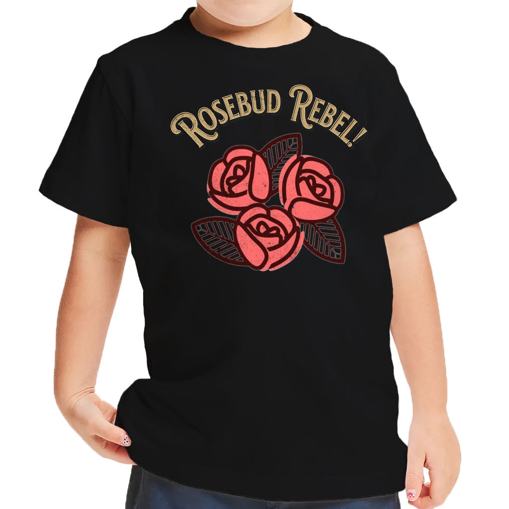 Rosebud Rebel Toddler T-Shirt - Cute Kids' T-Shirt - Flower Themed Tee Shirt for Toddler