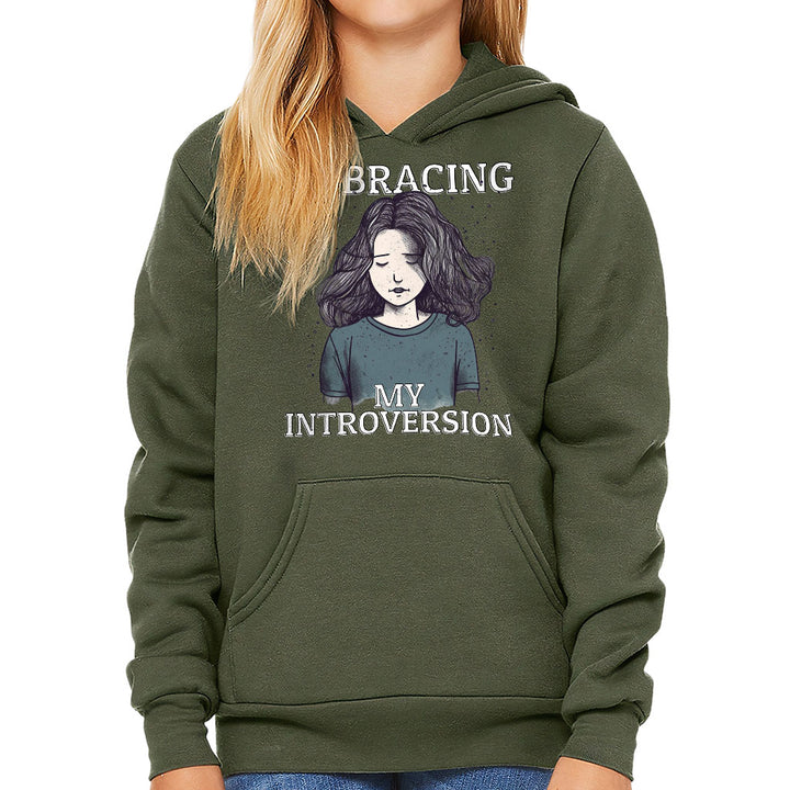 Embracing My Introversion Kids' Sponge Fleece Hoodie - Cute Print Kids' Hoodie - Printed Hoodie for Kids
