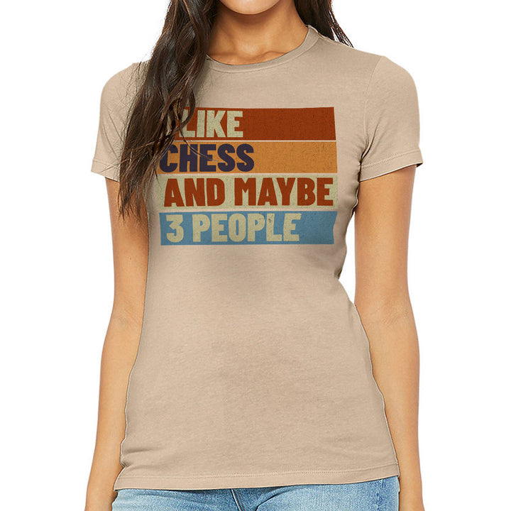 I Like Chess Slim Fit T-Shirt - Colorful Women's T-Shirt - Art Slim Fit Tee