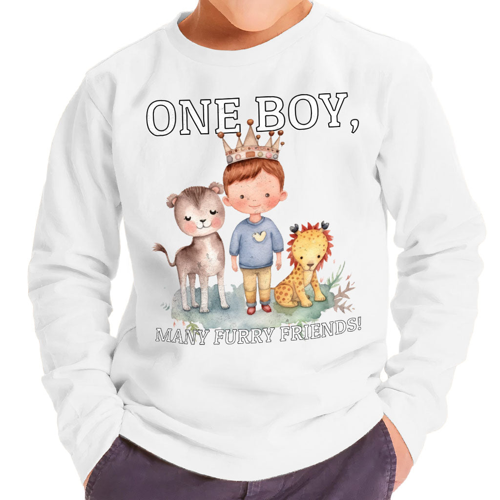 Many Furry Friends Toddler Long Sleeve T-Shirt - Animal Lover Kids' T-Shirt - Graphic Long Sleeve Tee