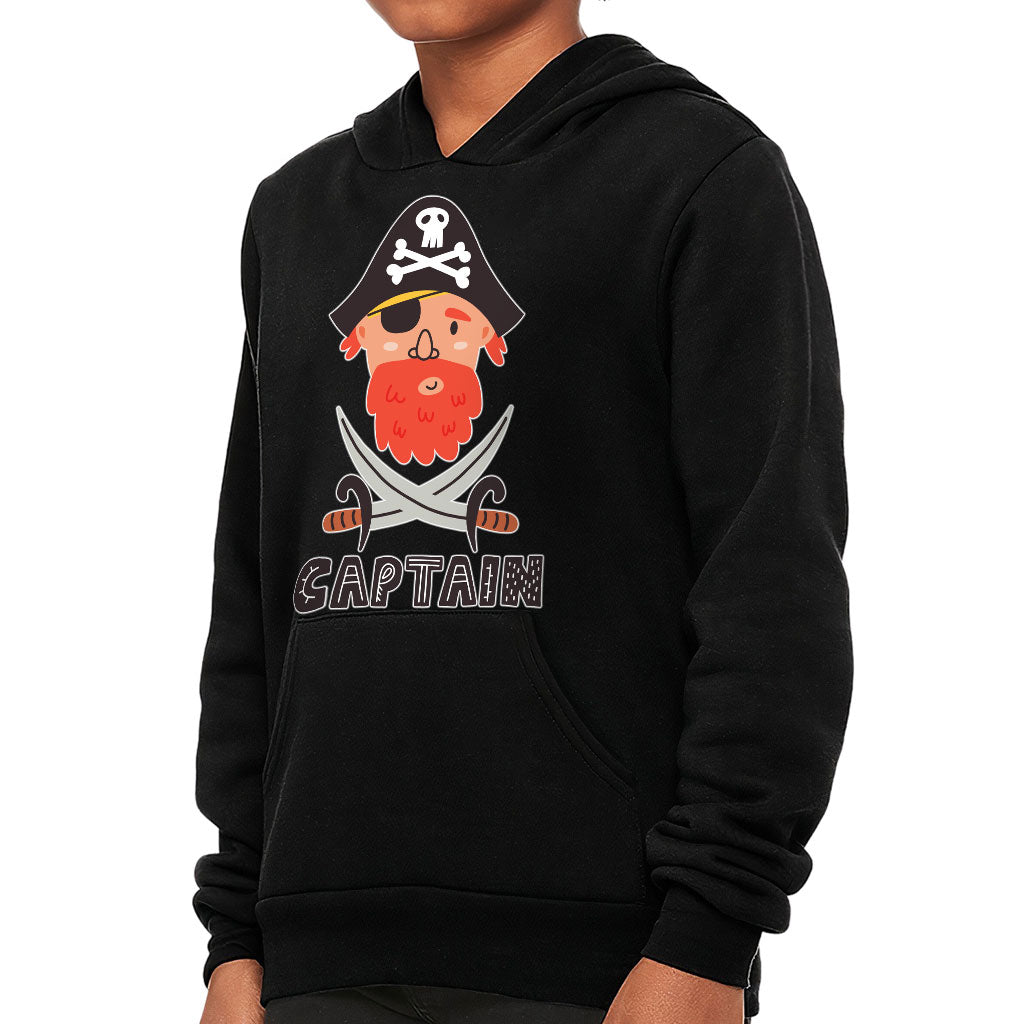Captain Kids' Sponge Fleece Hoodie - Pirate Themed Kids' Hoodie - Cool Hoodie for Kids
