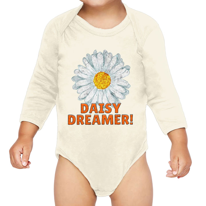 Daisy Dreamer Baby Long Sleeve Onesie - Minimalistic Baby Long Sleeve Bodysuit - Printed Baby One-Piece