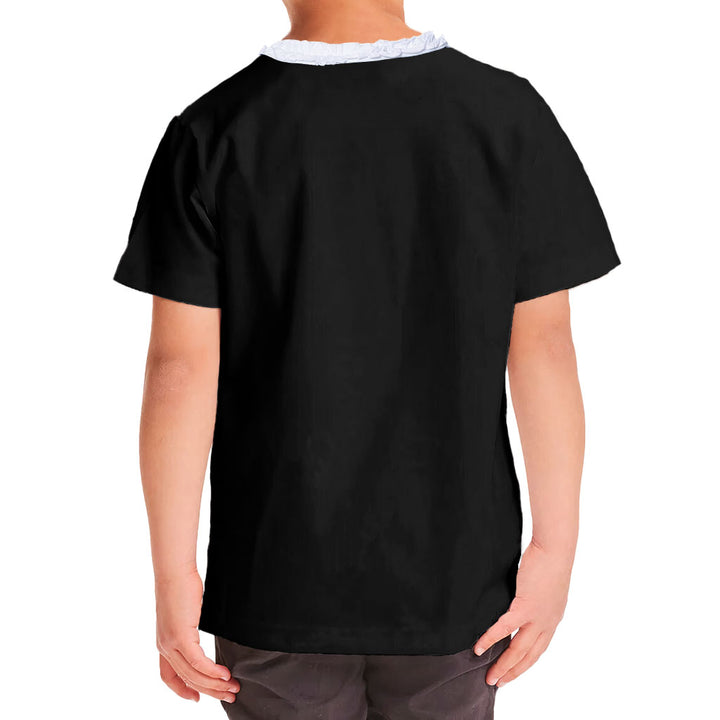 Rosebud Rebel Girls' Ruffle Neck T-Shirt - Cute Toddler T-Shirt - Flower Themed Ruffle Neck Tee