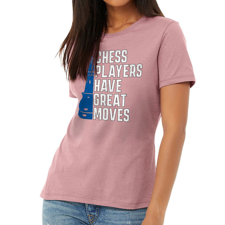 Chess Players Women's T-Shirt - Cool Design T-Shirt - Word Design Relaxed Tee
