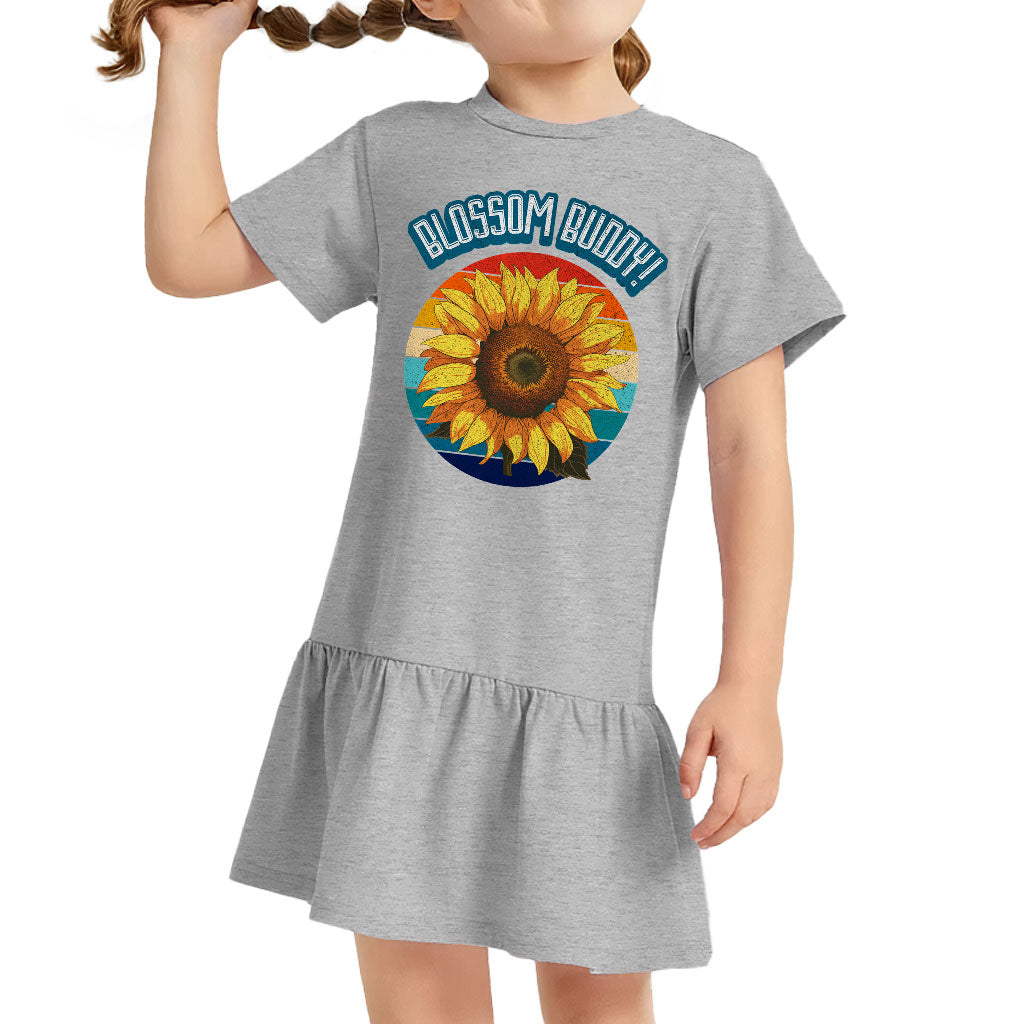 Blossom Buddy Toddler Rib Dress - Flower Girls' Dress - Plant Toddler Dress