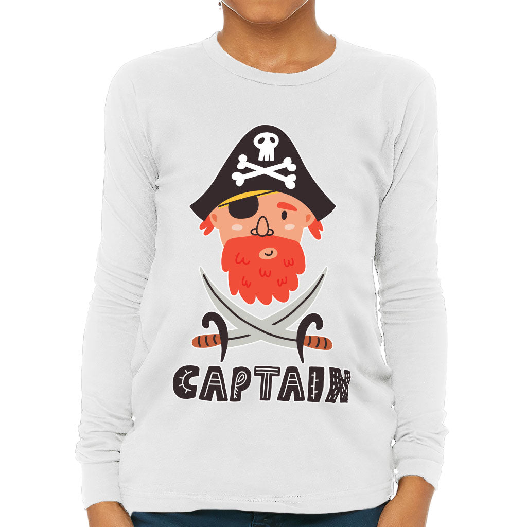 Captain Kids' Long Sleeve T-Shirt - Pirate Themed T-Shirt - Cool Long Sleeve Tee