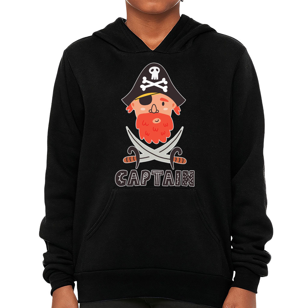 Captain Kids' Sponge Fleece Hoodie - Pirate Themed Kids' Hoodie - Cool Hoodie for Kids