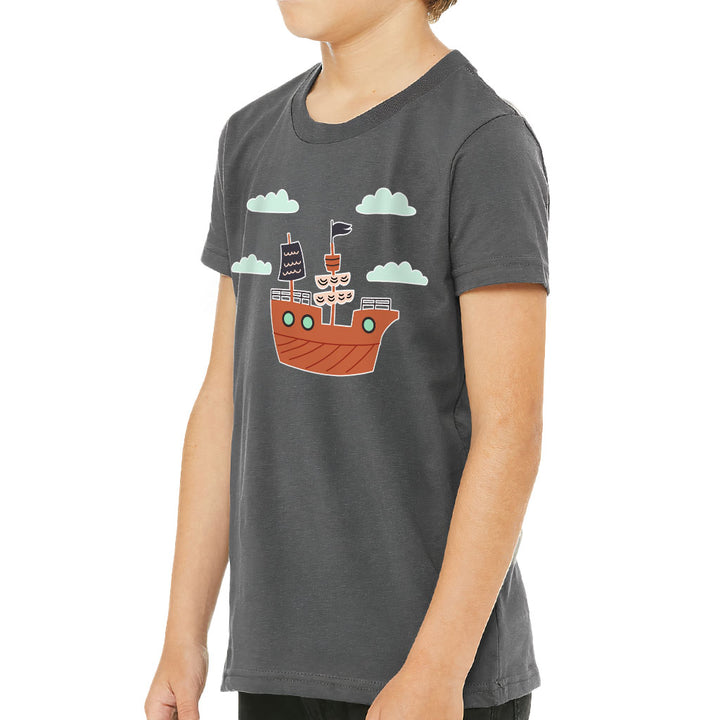 Pirate Ship Kids' T-Shirt - Themed T-Shirt - Bright Art Tee Shirt for Kids
