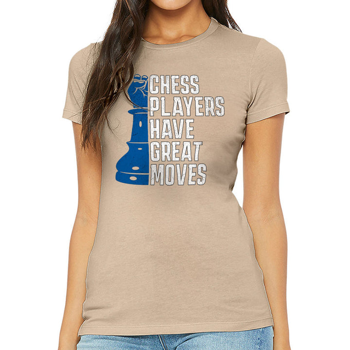 Chess Players Slim Fit T-Shirt - Cool Design Women's T-Shirt - Word Design Slim Fit Tee