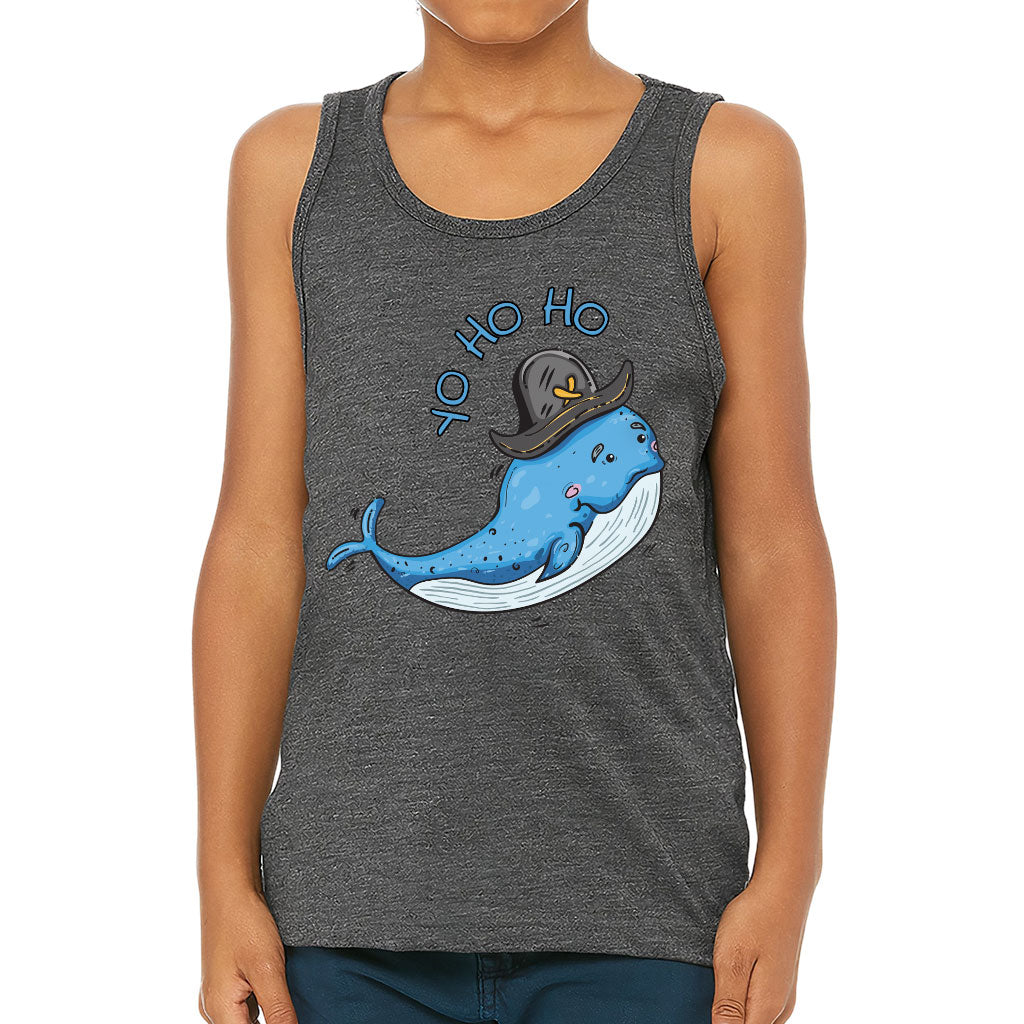 Whale Print Kids' Jersey Tank - Yo Ho Ho Sleeveless T-Shirt - Graphic Kids' Tank Top