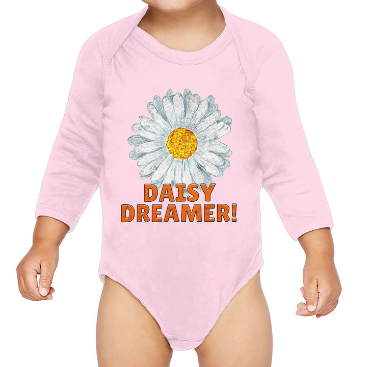 Daisy Dreamer Baby Long Sleeve Onesie - Minimalistic Baby Long Sleeve Bodysuit - Printed Baby One-Piece